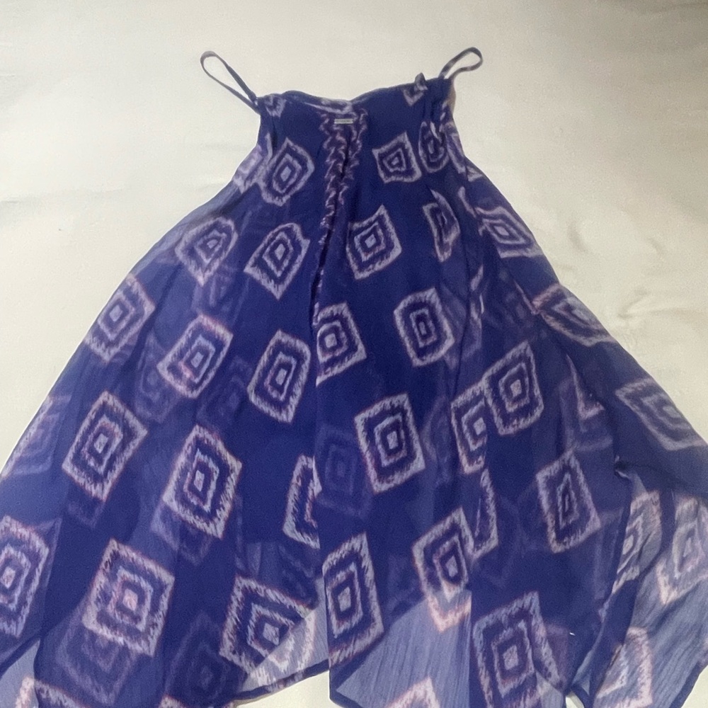 Stylish Blue Patterned Dress